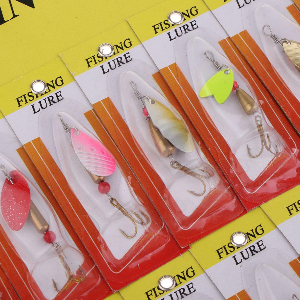 30pcs Colorful Metal Spinners Baits Bass Crankbaits Spoon Fishing Lures