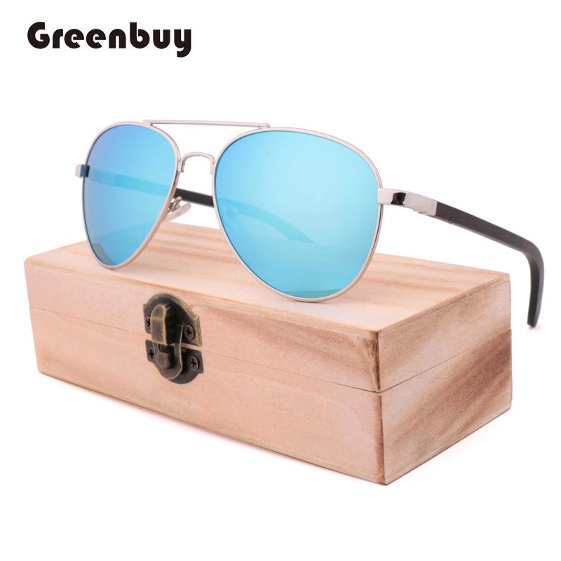 Thời Trang Retro Ổ Hàng Không Bằng Gỗ Kim Loại Nữ Phân Cực Thương Hiệu Thiết Kế Gương Ban Đầu Kính Chống Nắng Cho Nam UV 400