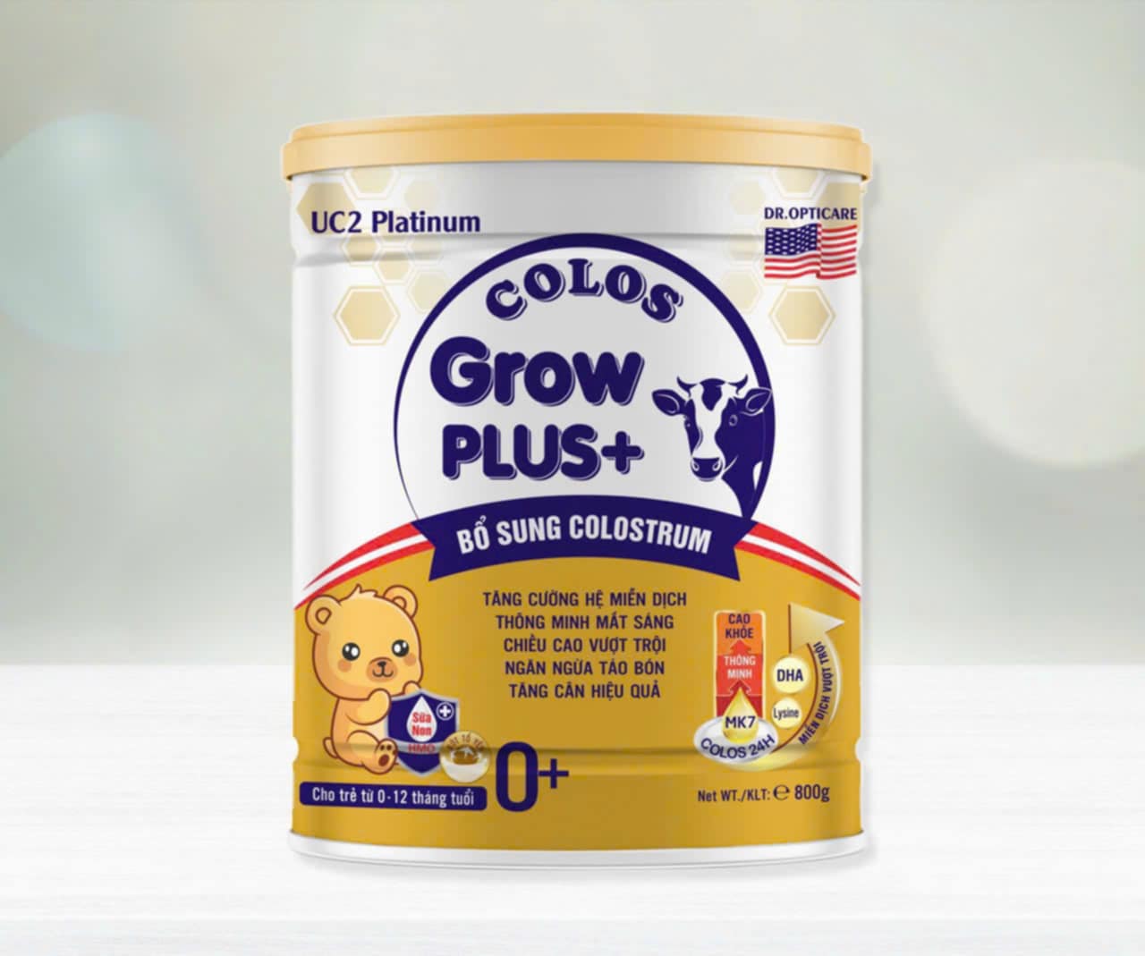 Sữa công thức UC2 Colos GrowPlus 0+ lon 800g - Bổ sung sữa non cho bé 0-12 tháng tuổi