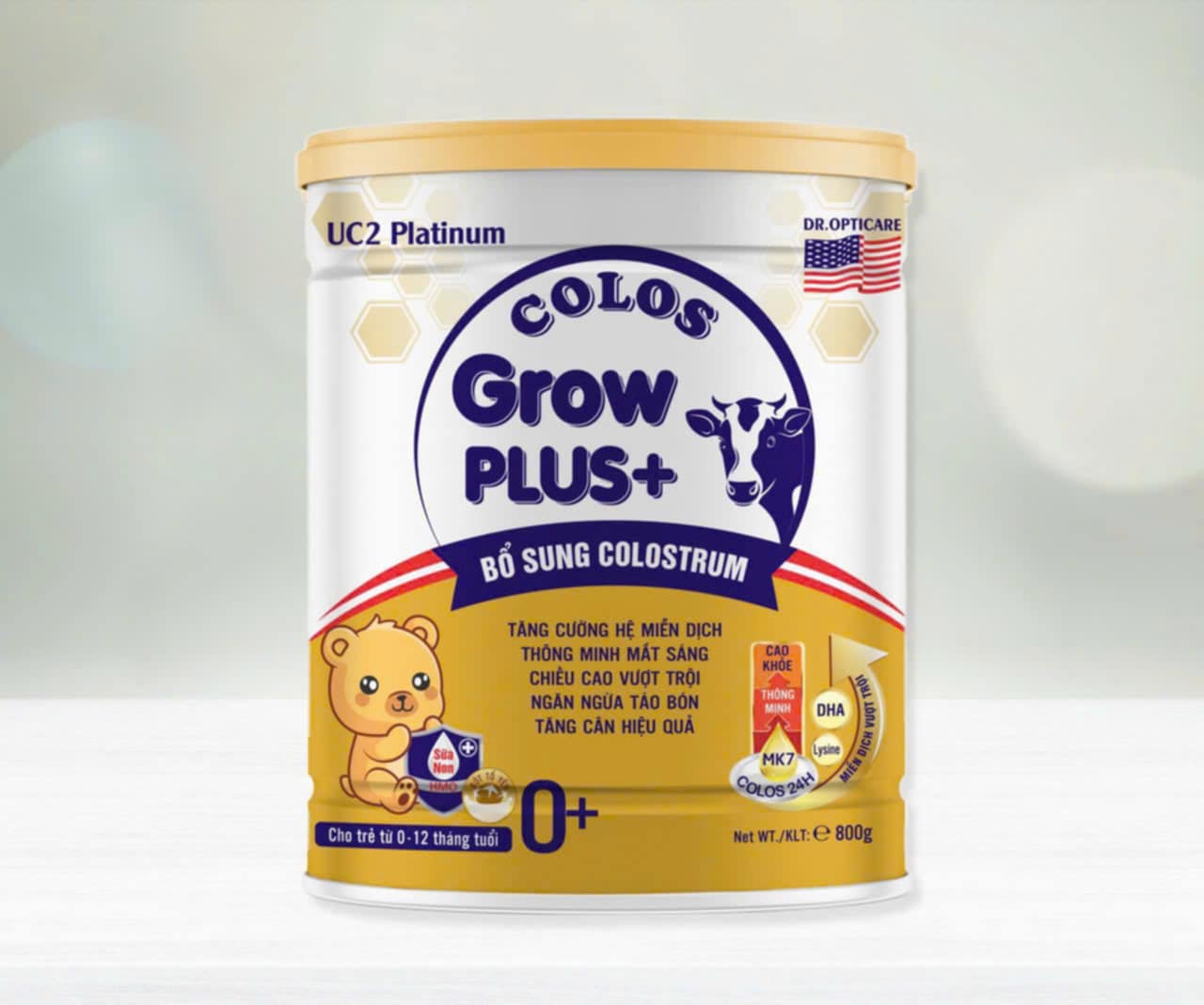 Combo 5 lon Sữa công thức UC2 Colos GrowPlus 0+ lon 800g - Bổ sung sữa non cho bé 0-12 tháng tuổi