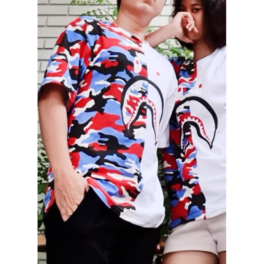 Áo Đôi Nam Nữ tay Lỡ baby Shark Cá Mập TNS55-2 The Ngâu Style aothununisex