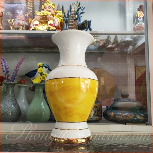 Bộ đồ sứ Trắng Vân Vàng - thờ cúng.