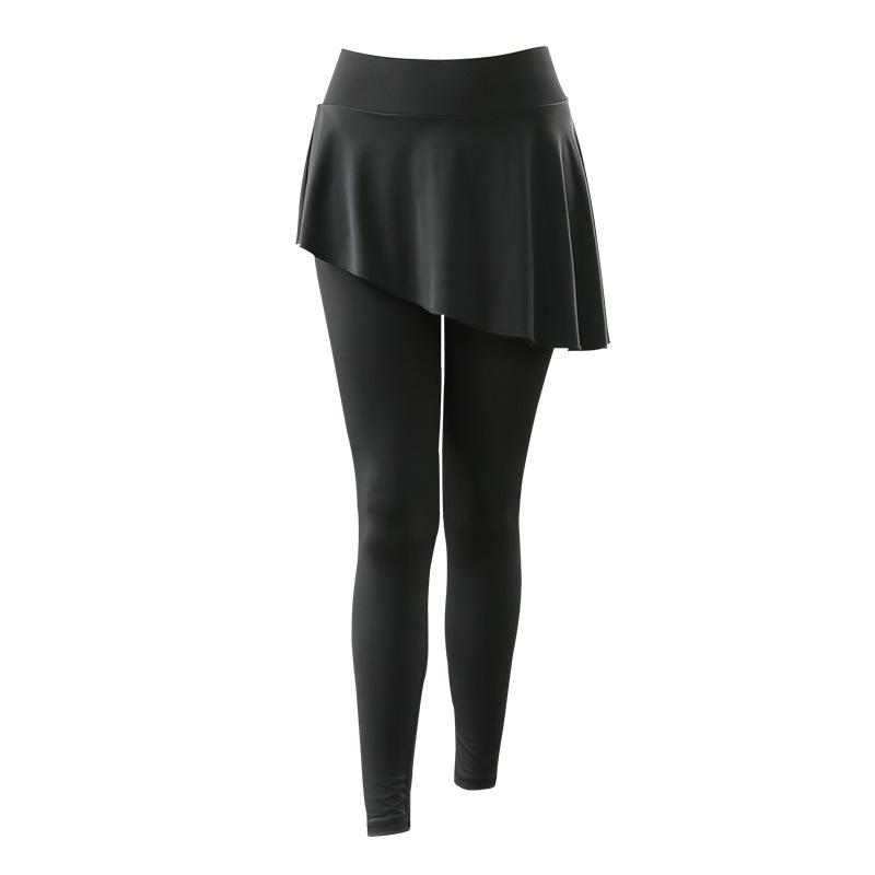2021 Thun Quần Tập Yoga Nữ Với Váy Thể Dục Quần Legging Tập Luyện Thể Thao Chạy Bộ Quần Legging Bé Gái Áo Mặc Tập Gym Quần Ôm
