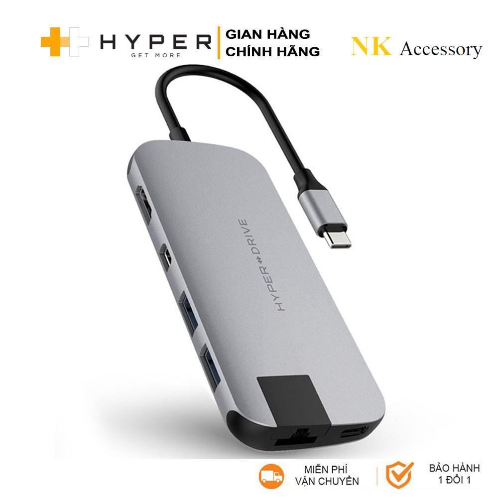 Cổng chuyển HyperDrive Slim 8-in-1 USB-C HUB cho Macbook &amp; Devices -  Hàng Chính Hãng