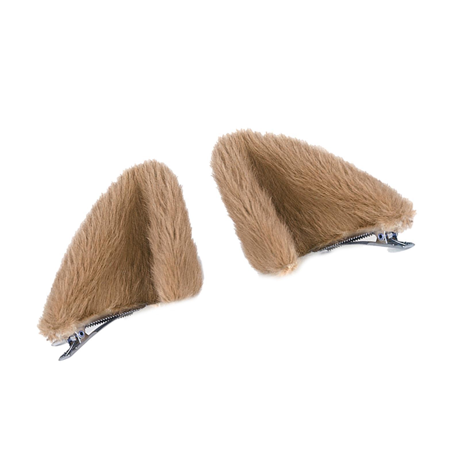 1 Pair Cosplay Plush Cat Ear Hair Clips for Photo Props Party Dress up