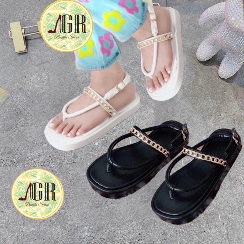 Sandal kẹp dây ống phồng phối xích khoá gài 2,5 cm