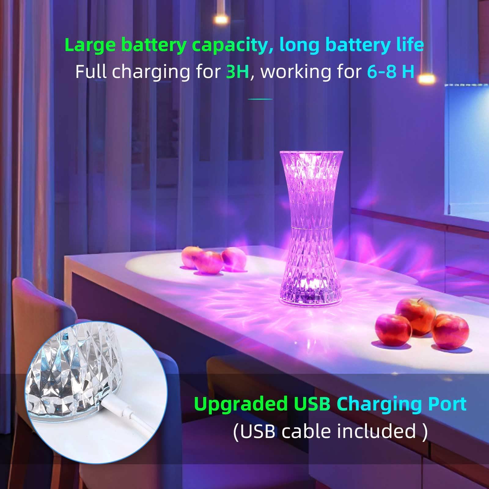 Đèn bàn  Diamond, 16 màu 4 Đèn kim cương màu hồng Modi với điều khiển từ xa, USB LED LED đèn ngủ lãng mạn cho phòng khách Bữa tiệc