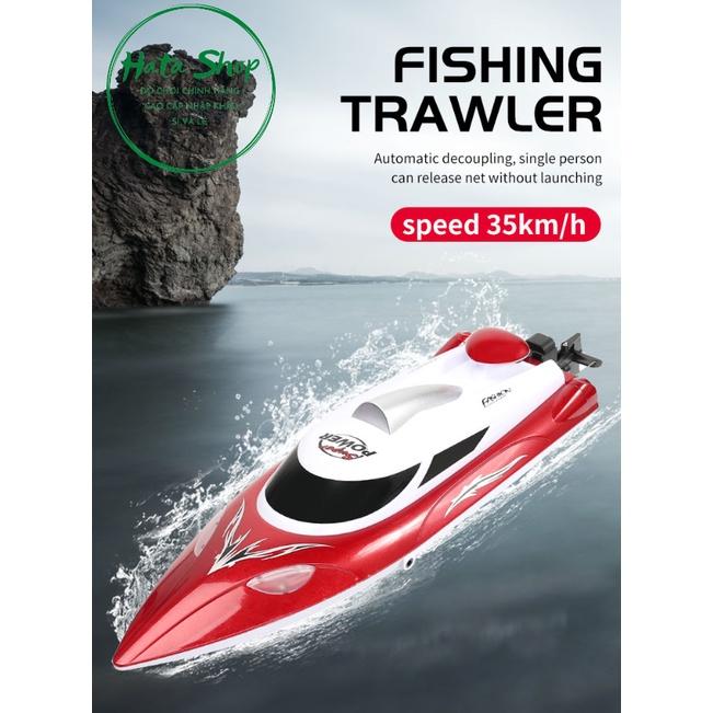 Tàu cano đánh cá HJ809 Fishing Boat điều kiển từ xa pin 7.4V 3000mAh tốc độ 35km/h 2.4GHz Radio Control tàu cao tốc pin