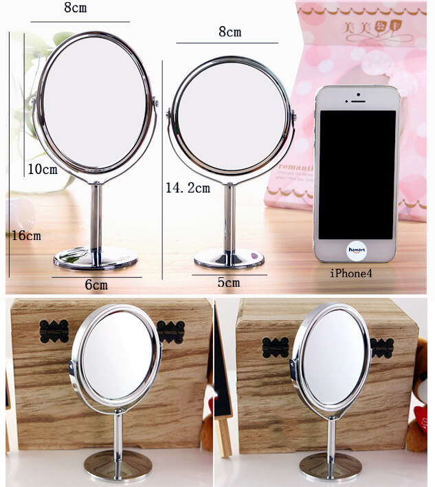 Gương 2 Mặt Mini Để Bàn Xoay 360º Phóng To Gương Trang Điểm Hamart Gương MakeUp Xinh Đẹp