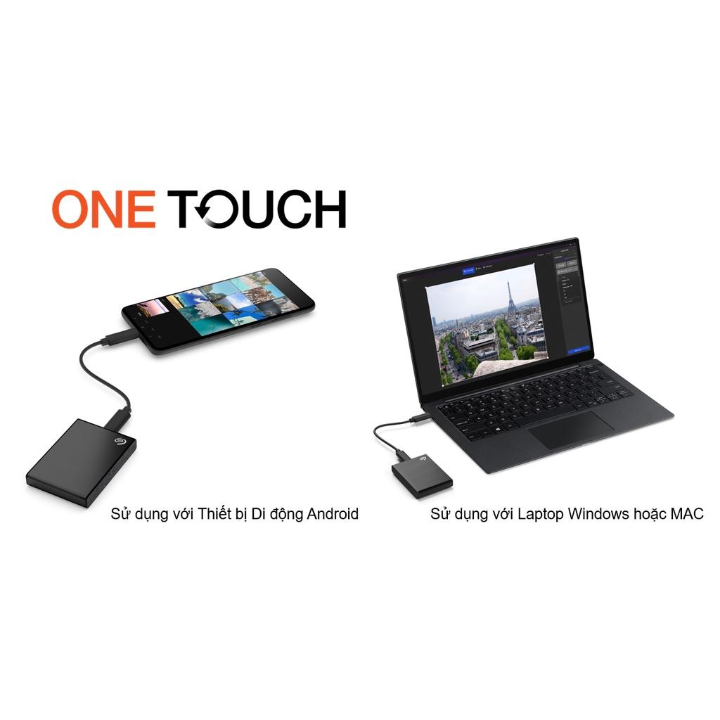 Ổ cứng Di Động SSD Seagate One Touch SSD 2TB USB_C + Phục hồi Dữ liệu Rescue_Hàng chính hãng