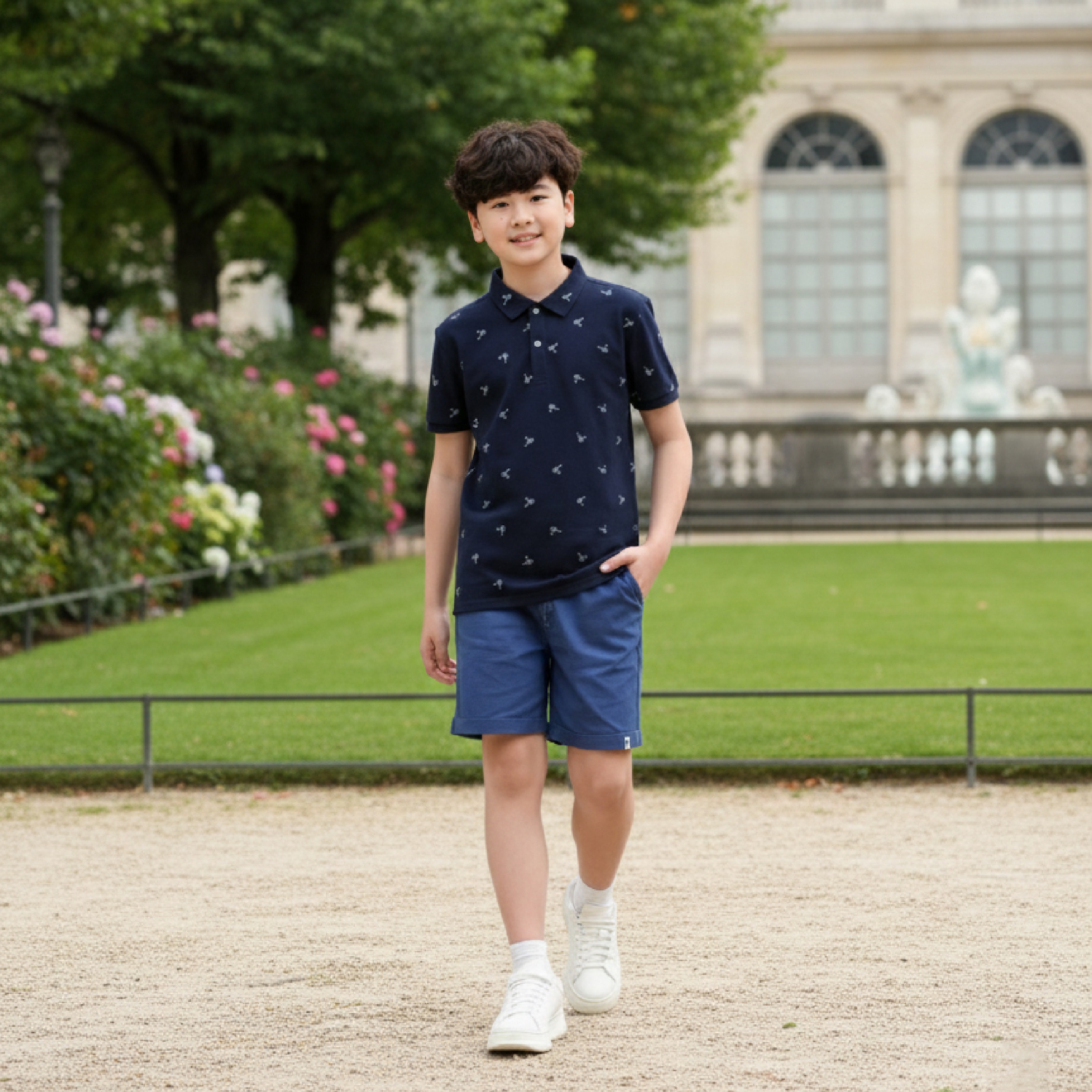 Áo polo bé trai ngắn tay Bigfox Miss Meow size đại sơ mi trẻ em nam thun cotton cá sấu cỡ 7-15 tuổi