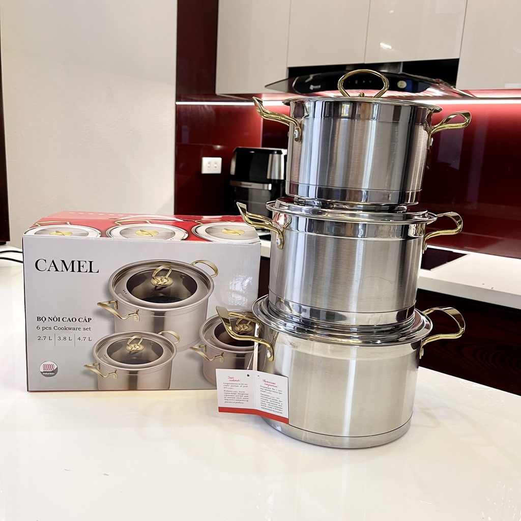 Bộ Nồi Inox 304 Cao Cấp MISU LOUIS Đáy 3 Lớp Nguyên Khối Sử Dụng Được Mọi Loại Bếp