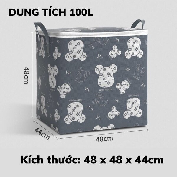 Túi đựng quần áo, chăn màn size lớn 1000L, có khoá kéo cao cấp- Hàng chính hãng