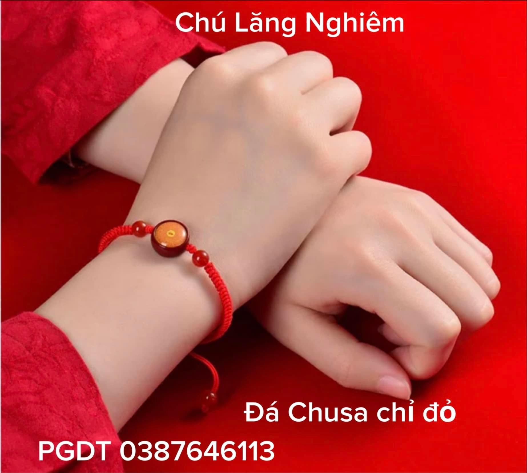 Vòng tay chỉ đỏ chú Lăng Nghiêm đá Chusa