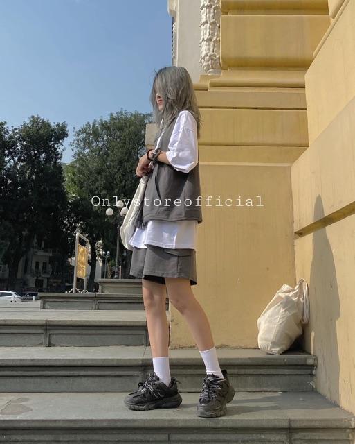 Set bộ 3 món gile xám