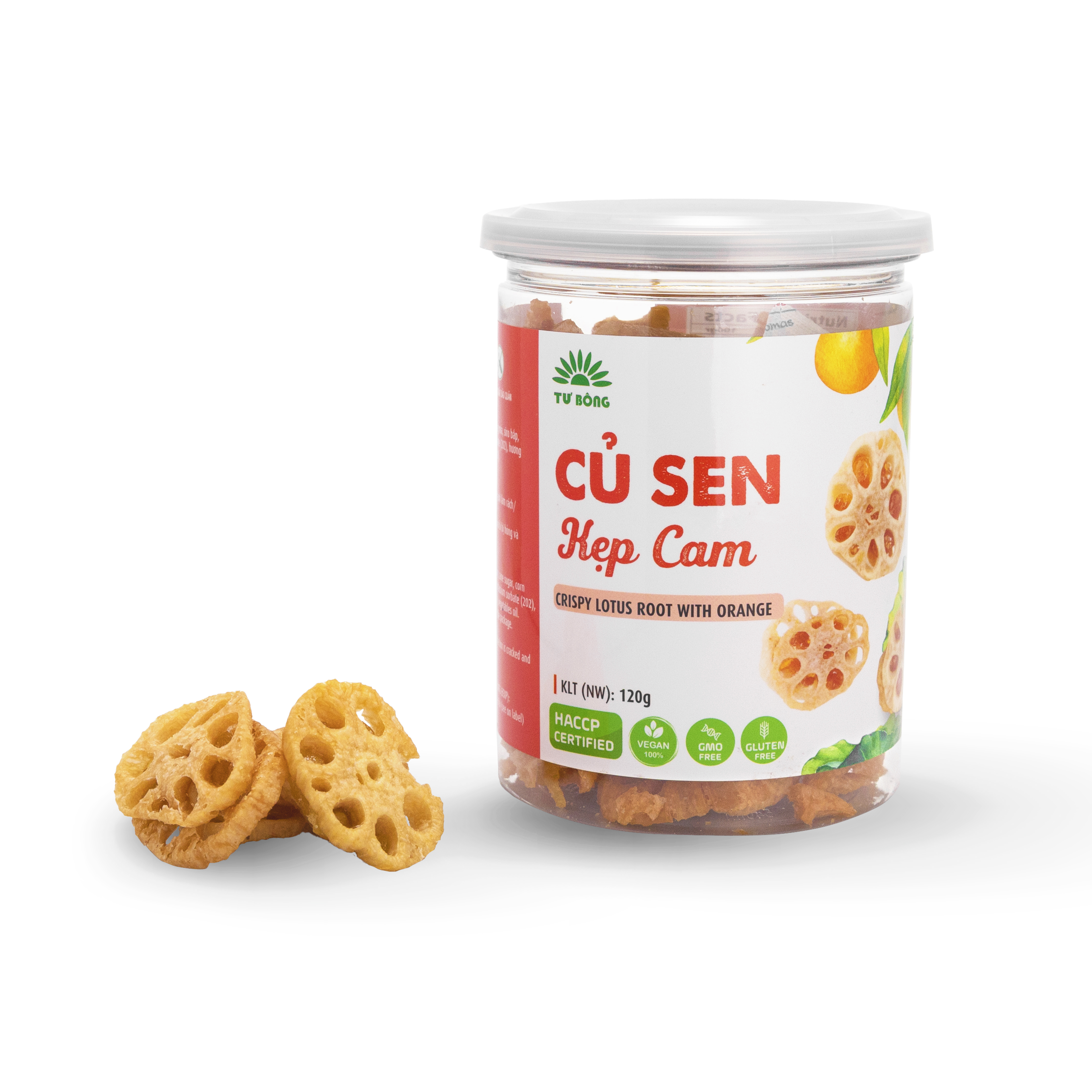 CỦ SEN KẸP CAM TƯ BÔNG -HŨ 120G- MÓN ĂN VẶT LẠ MIỆNG, THƠM NGON