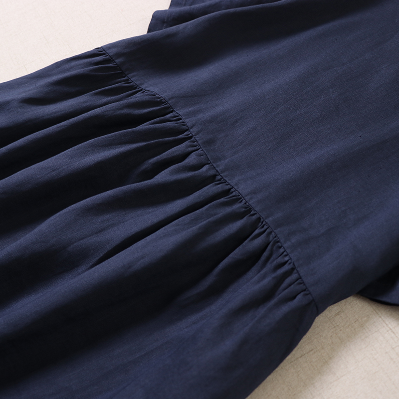 Đầm linen suông cổ tròn ngắn tay, chất đũi mềm mát thấm hút mồ hôi, thời trang phong cách Hàn Quốc Haint Boutique D81