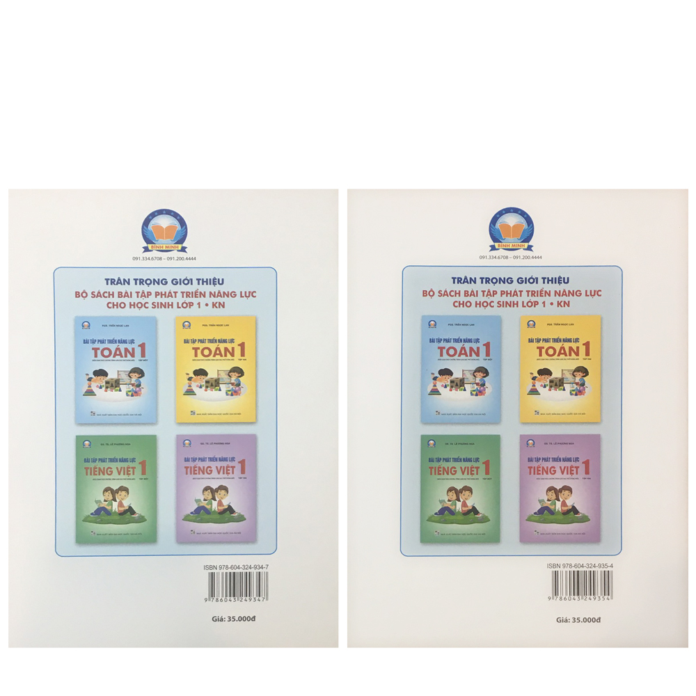 Combo Sách Bài Tập Phát Triển Năng Lực Toán Lớp 1 - Tập 1 + Tập 2 (Biên Soạn Theo Chương Trình Giáo Dục Phổ Thông Mới)