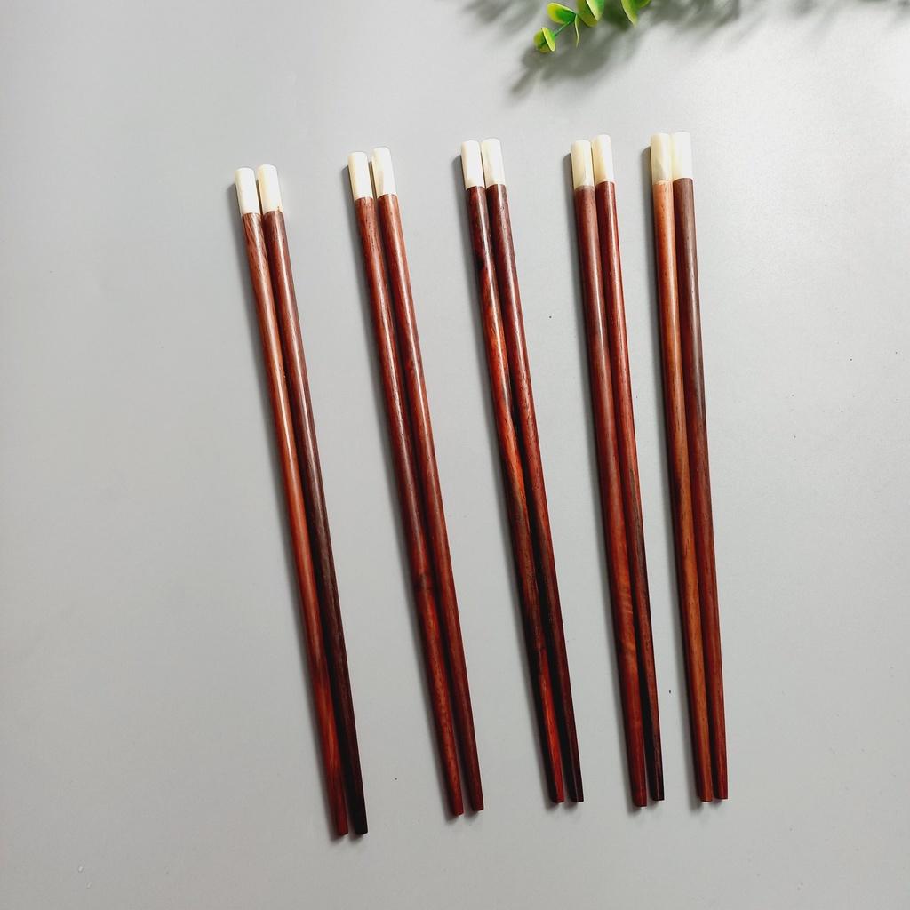 Đũa Gỗ Trắc Tự Nhiên 25cm, Đũa Gỗ Khảm Ốc Trắng, Đũa Ăn Cơm, Chụp Ảnh Trang Trí, Phụ Kiện Bàn Tiệc Sang Trọng