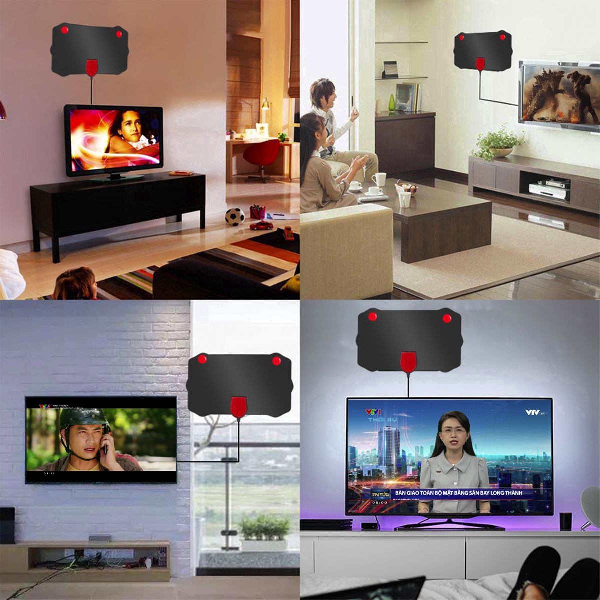 Ăng Ten Tivi Kỹ Thuật Số Mặt Đất, Anten Thu Sóng Tín Hiệu Kỹ Thuật Số, Ăng Ten Tv Khuếch Đại Tín Hiệu Kỹ Thuật Số Trong Nhà, Ang Ten Bắt Tín Hiệu Kỹ Thuật Số Tại Nhà, Anten DVB-T2 4k 1080P Dễ Sử Dụng