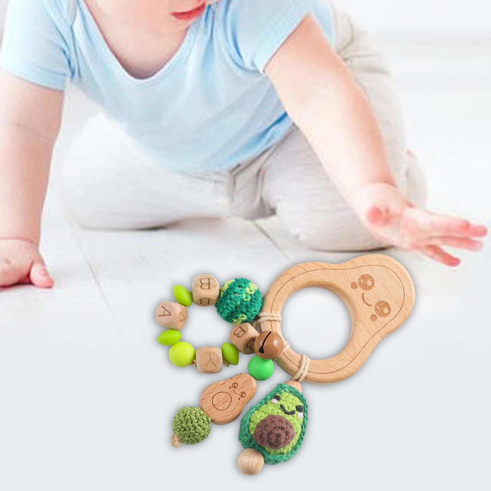 Wooden Baby Rattle Toy Music Rattle Teething Toys for Girls Boys Gifts