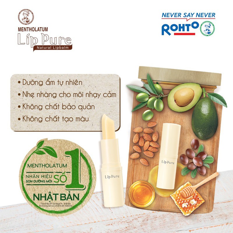 LipIce Son Dưỡng Không Màu Hương Cam Tây Mentholatum Lip Pure Bergamot Lipbalm 3.9g