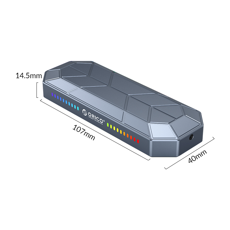 Hộp Ổ Cứng RGB NVMe M.2 SSD Tốc Độ 10Gbps ORICO M2VG01-C3-GY Hàng Chính Hãng