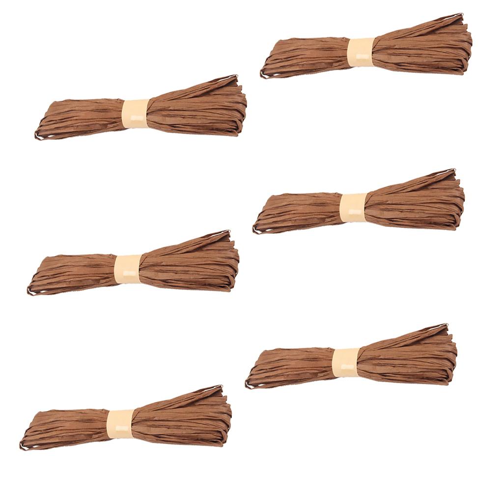 6 Roll Paper String Cord Twine Rope DIY Craft Accessories 20 Meters Coffee
