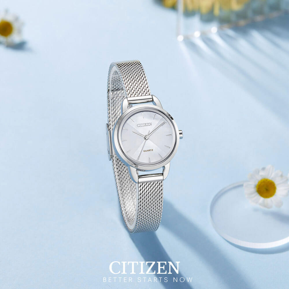 Đồng Hồ Nữ Citizen Pin EQ3000-58D - Dây Kim Loại - Kính Khoáng - Mặt Xà Cừ