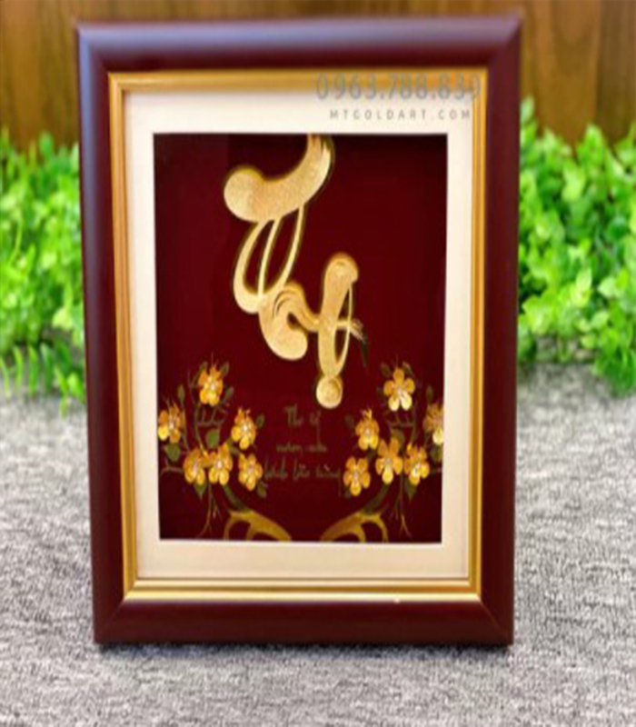 Tranh chữ thọ dát vàng 24k MT Gold Art- Hàng chính hãng, trang trí nhà cửa, phòng làm việc, quà tặng sếp, đối tác, khách hàng, tân gia, khai trương