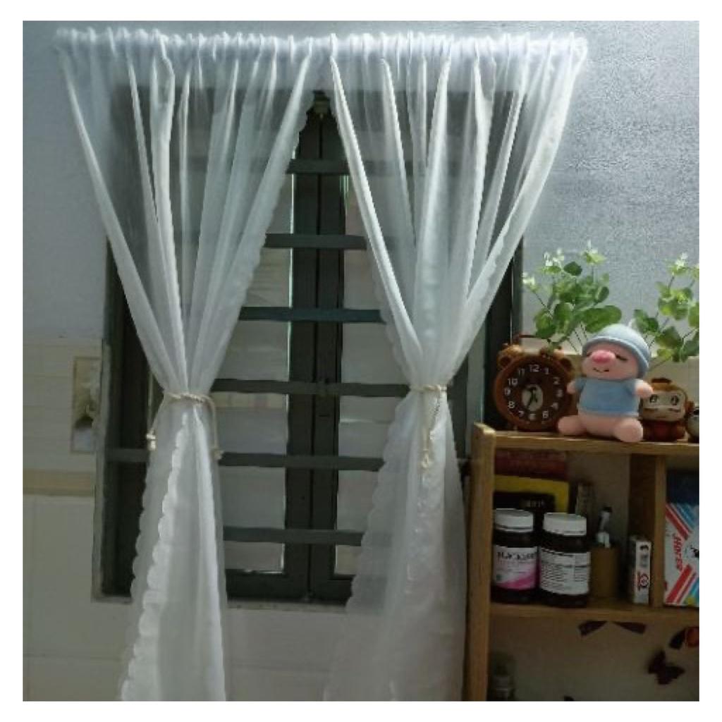 Rèm Voan Trắng Dán Tường, Rèm Voan Decor Trang Trí Xinh Xắn Tiện Lợi Cho Cửa Sổ Phòng Ngủ, Phòng Khách, Rèm Cửa TMFABRIC