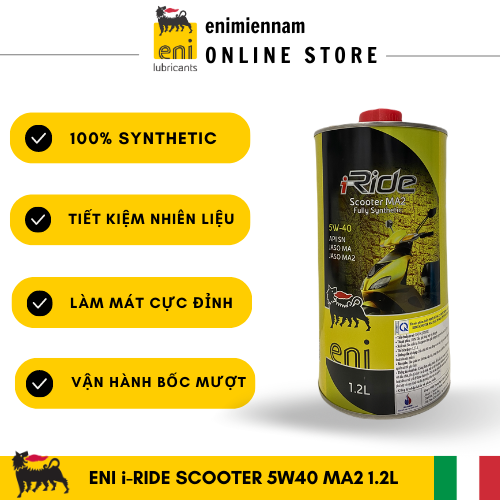 Nhớt Eni I-Ride Scooter MA2 5W40 full tổng hợp 1.2L