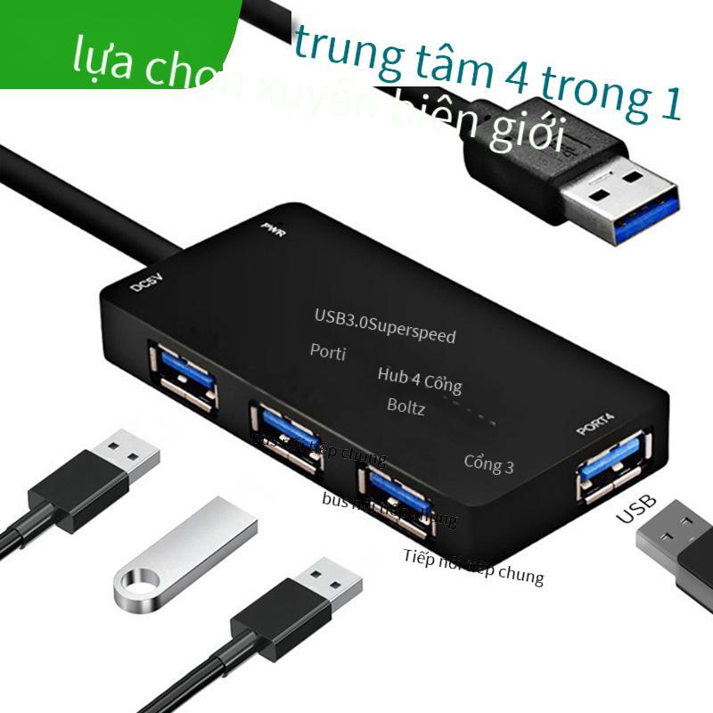 Bộ chia USB 4 cổng 3.0 siêu mỏng thuận lợi nhất Hub đa giao diện Hub USB Hub máy tính Bộ mở rộng nguồn điện bên ngoài