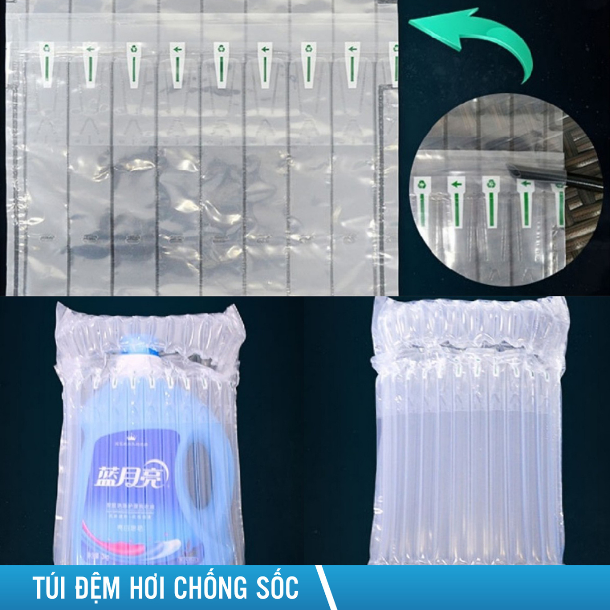 Đệm hơi túi đựng hũ 180ml Ø6x11cm bao đóng hàng sữa bột, mỹ phẩm, chai lọ thủy tinh, dầu nhớt chống sốc hiệu quả