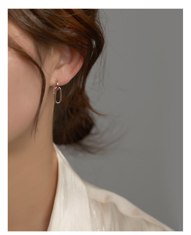 Bông Tai- Khuyên Tai Nữ Hợp Kim Hình Tròn Xích Sắt Sang Trọng/B&m Basic/BTHK0036