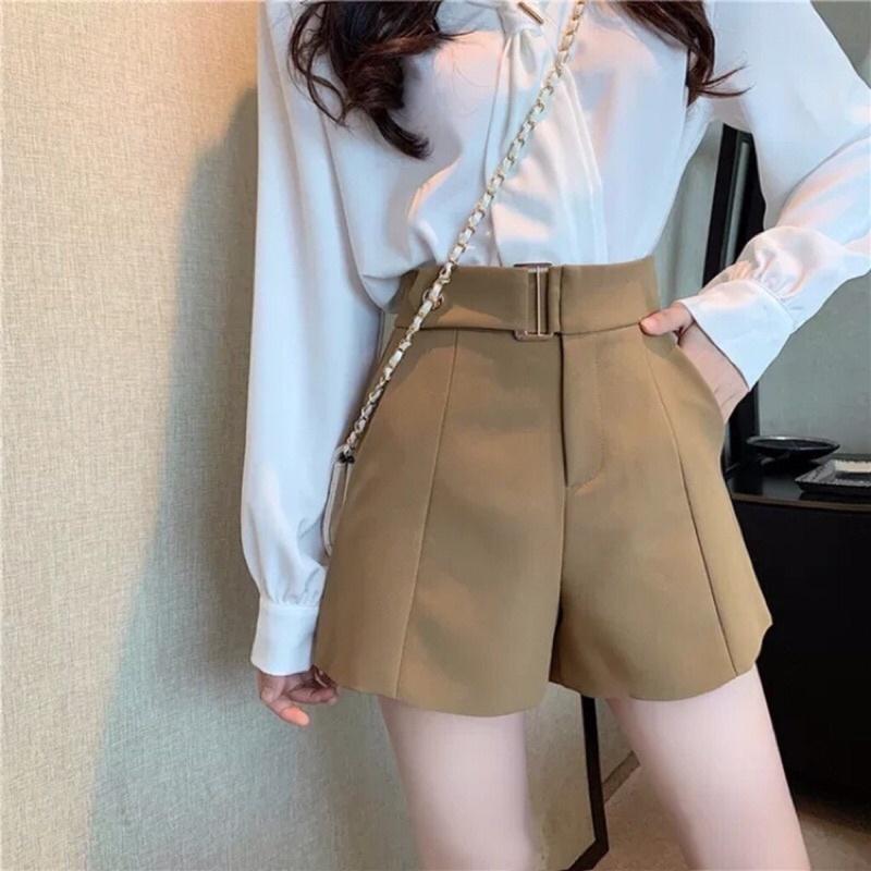 Quần Short Nữ Kèm Đai To Cạp Cao