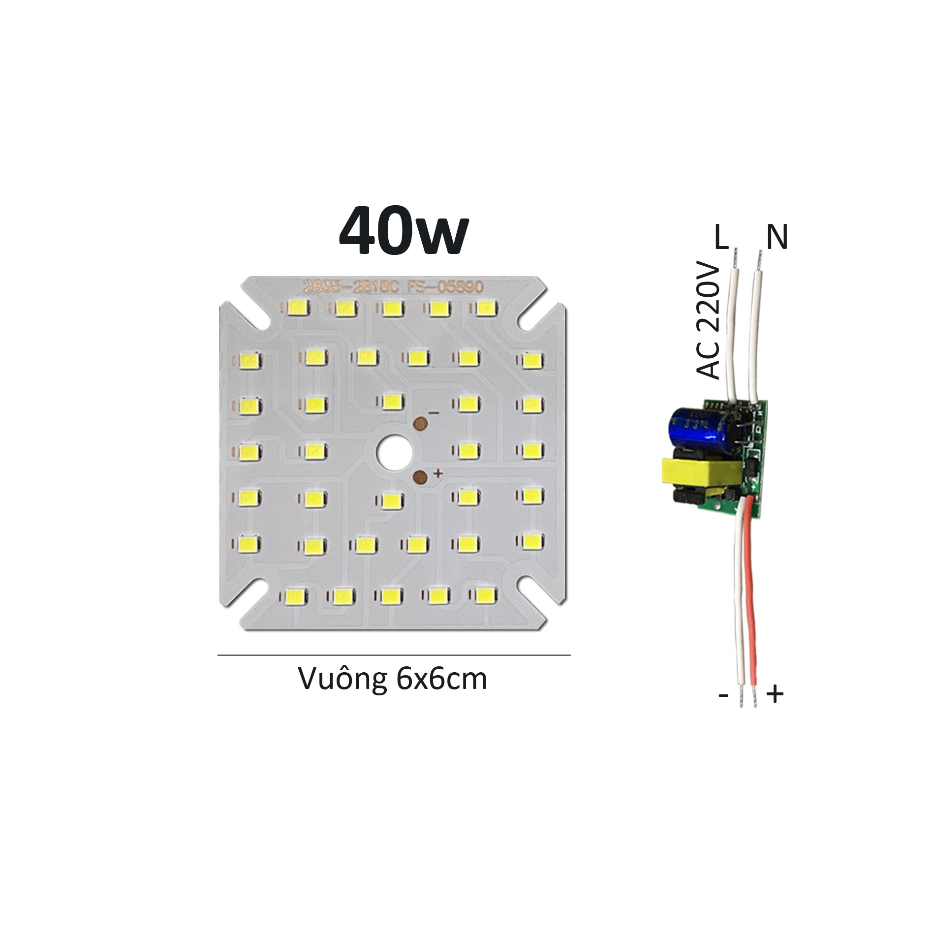 10 Bảng bo vỉ mạch Led 40w siêu sáng 34 mắt chip Led 2835 kèm nguồn driver AC220V Posson MLC-40x