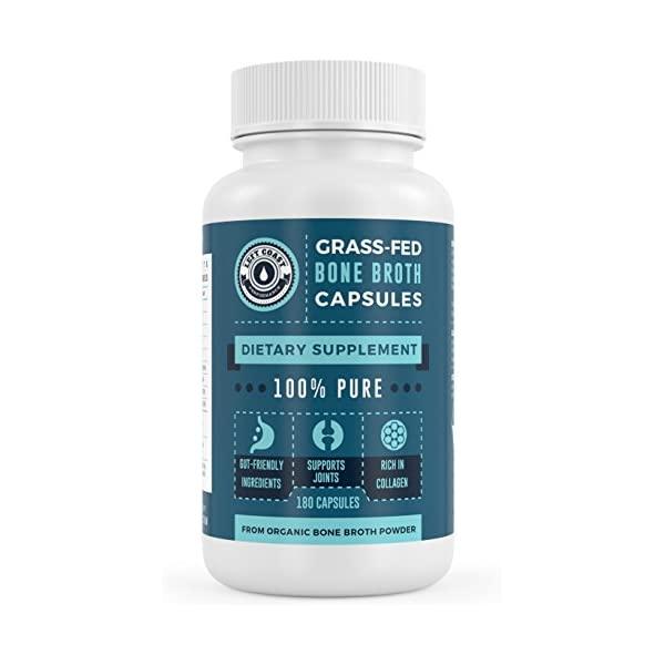Organic, Grass-Fed Bone Broth Protein Powder Capsules with Collagen - Protein, Collagen Supplement. Supports Nails, Hair, Joints and Gut Health. Organic Left Coast Performance: 60 Count