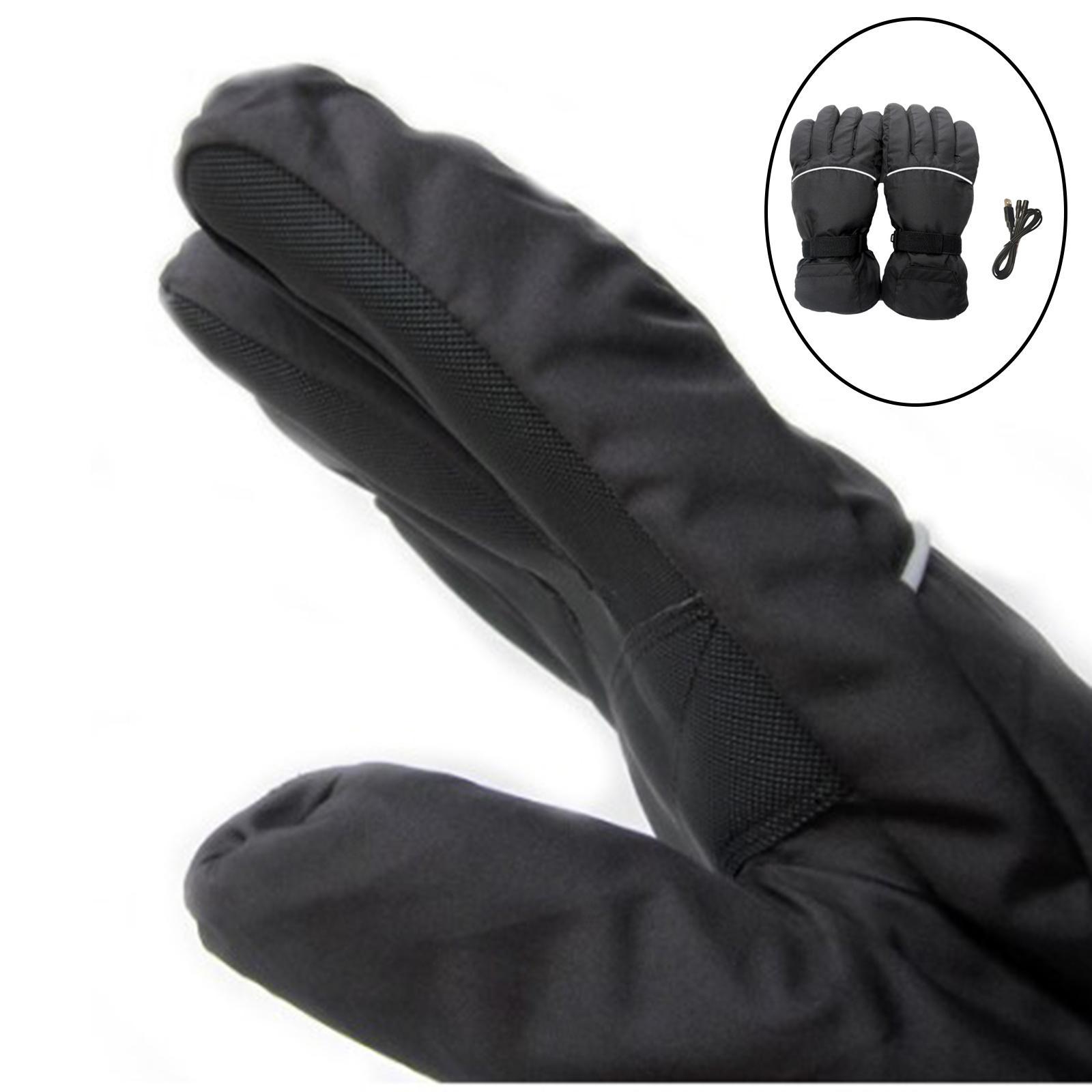 Motorcycle Heated Gloves Windproof Mittens Winter Thermal Glove for Outdoor