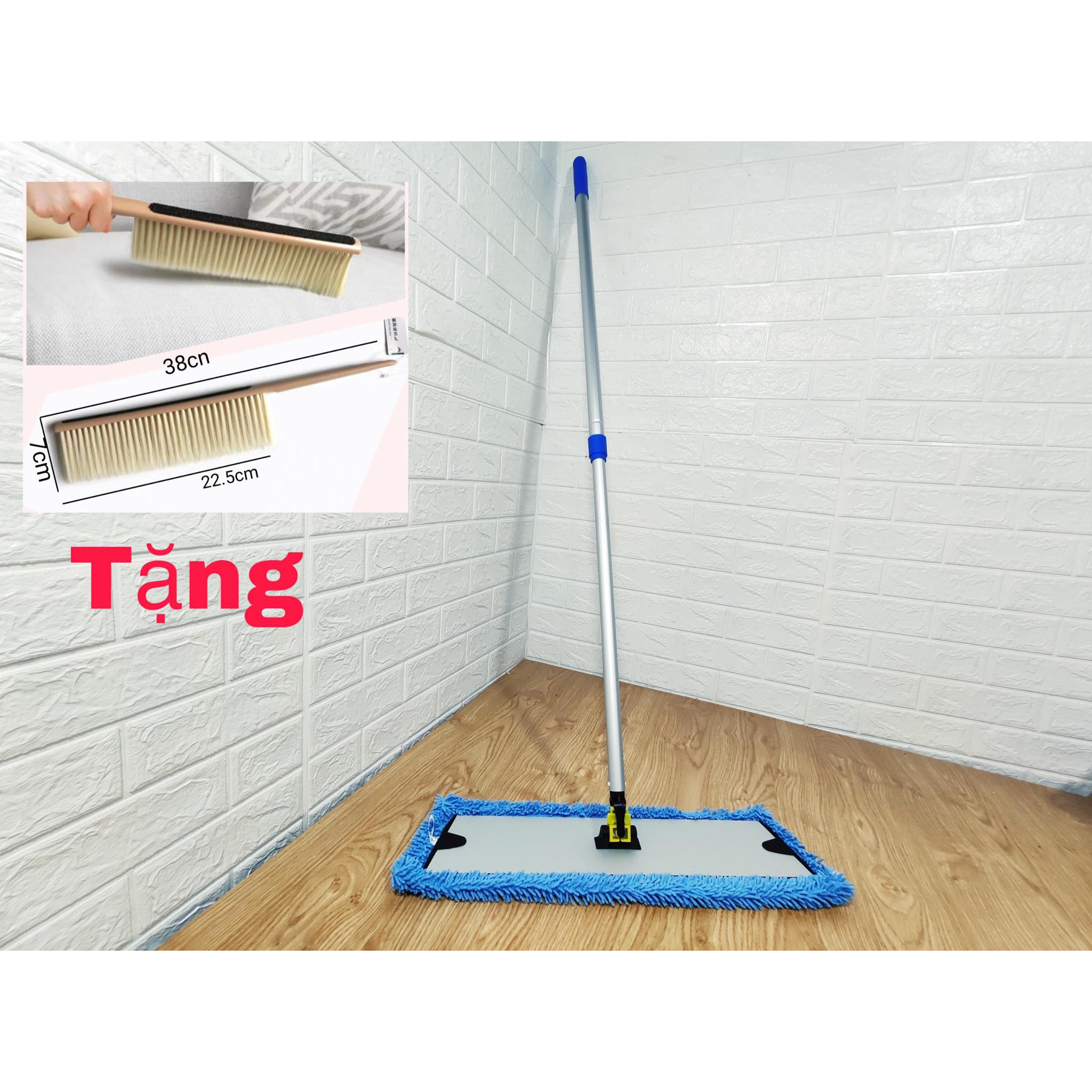 Cây Lau Nhà Inox Bẹ San Hô, Bảng Dài 60cm Dùng Trong Công Nghiệp -  Cây lau cán rút gọn Lau sàn nhà ô tô xoay được 360 - TẶNG chổi quét bụi