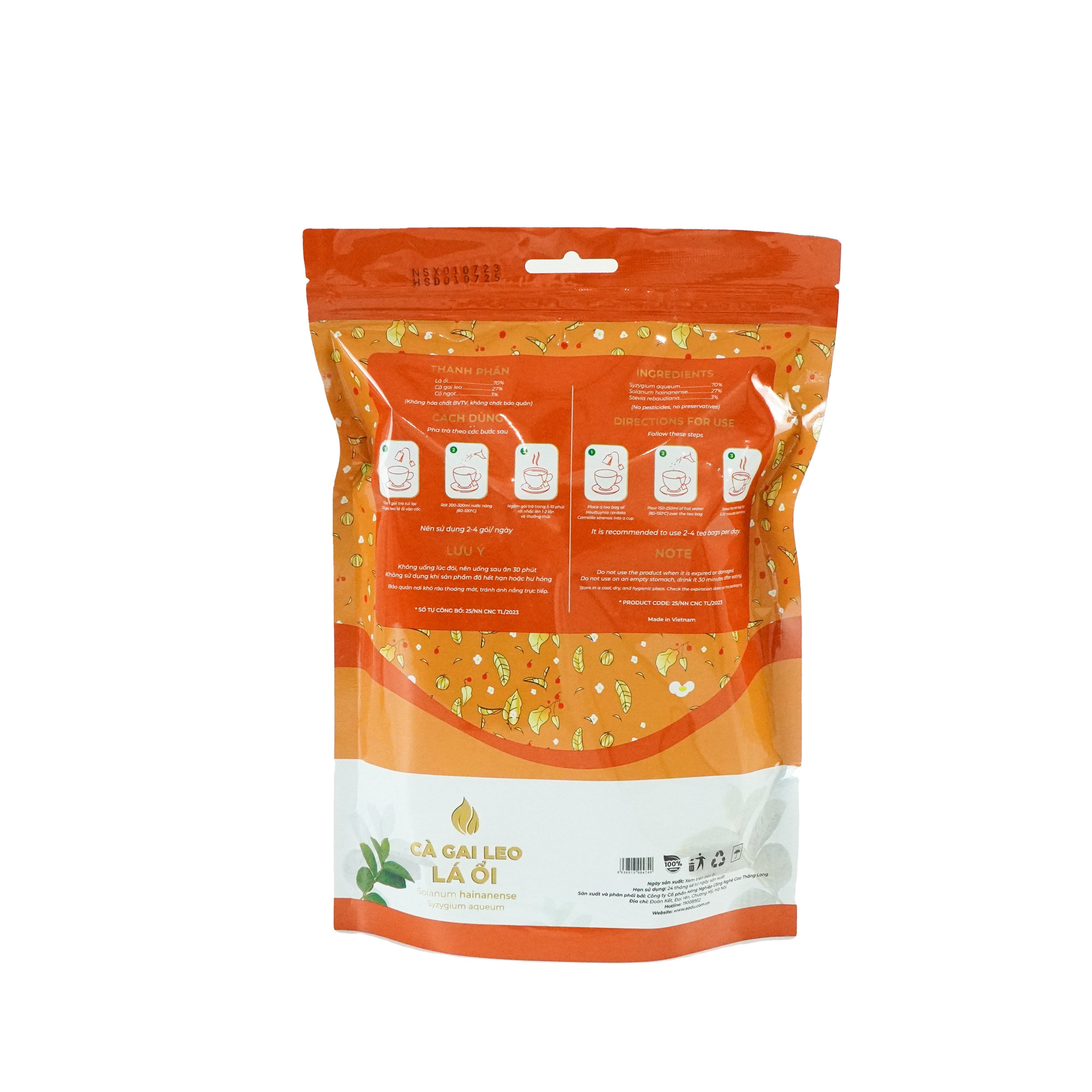 Trà túi lọc cà gai leo lá ổi Sadu gói 250g