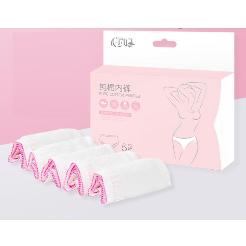 5 Pieces / Pack Lady Women Disposable Cotton Large Underwear Travel Panties Briefs