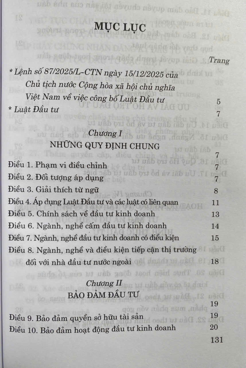 Luật Đầu Tư Năm 2025