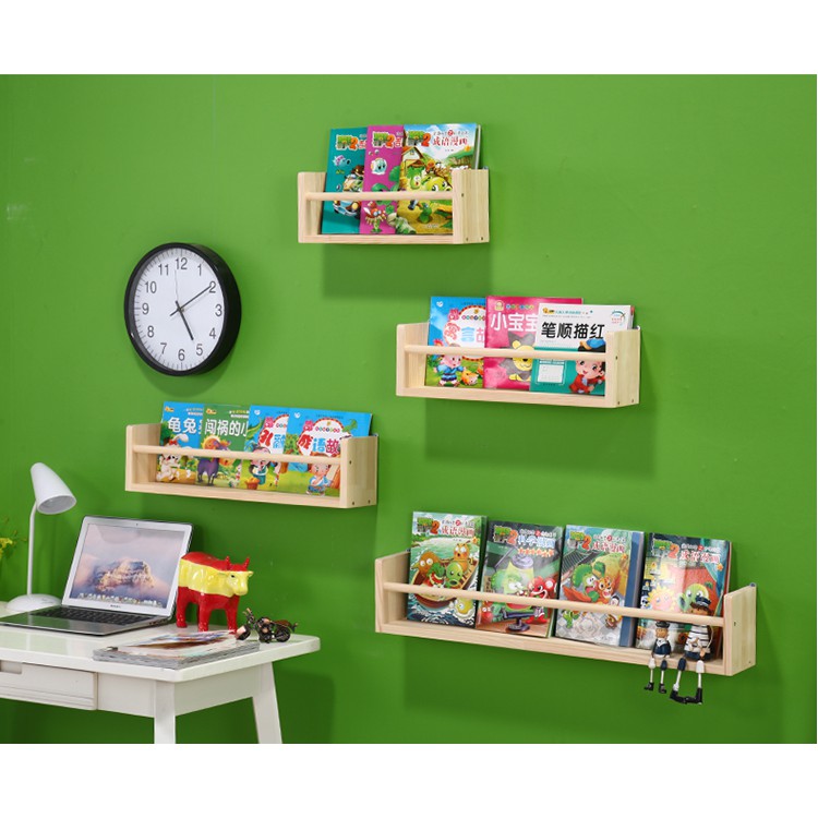 Kệ gắn tường gỗ thông đa năng Giá treo tường để sách, gia vị, trang trí nhiều kích thước