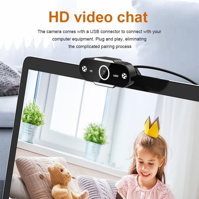 HD 1080P Webcam 2K Máy tính PC Máy tính PC có micrô để phát trực tiếp cuộc gọi video Hội nghị làm việc Webcam làm việc