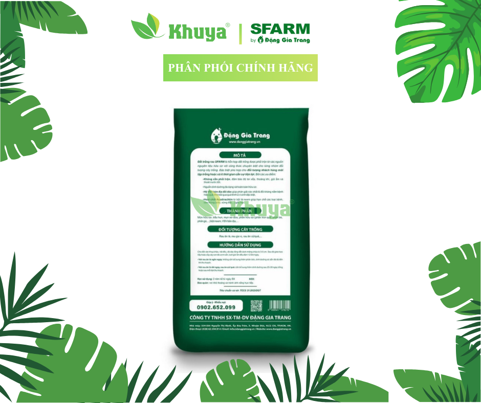 Đất trồng rau SFARM 20dm3 khoảng 8-9kg