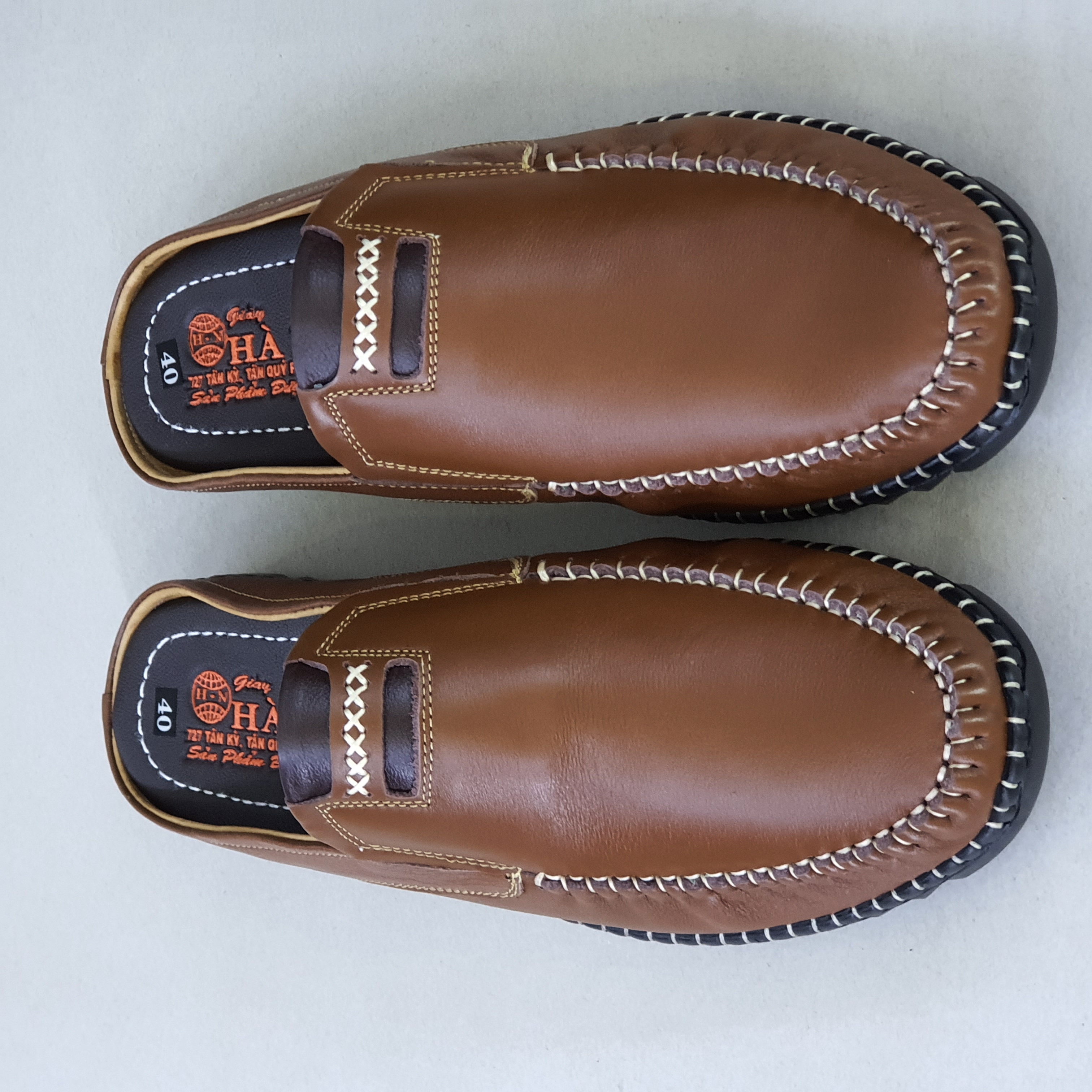 Dép bít mũi nam da bò thật HÀ NAM cao cấp GSB2045