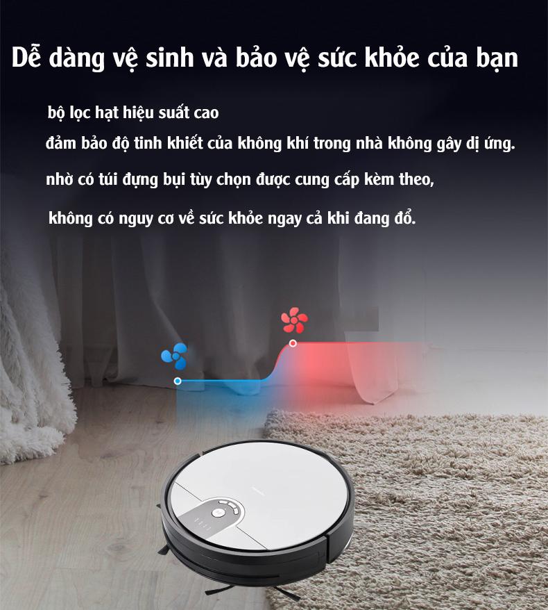 Robot Lau Nhà, Hút Bụi Medion MD20011, Cảm Ứng Chống Va Chạm, Pin Trâu, Điều Khiển Bằng Giọng Nói, Nhập Đức