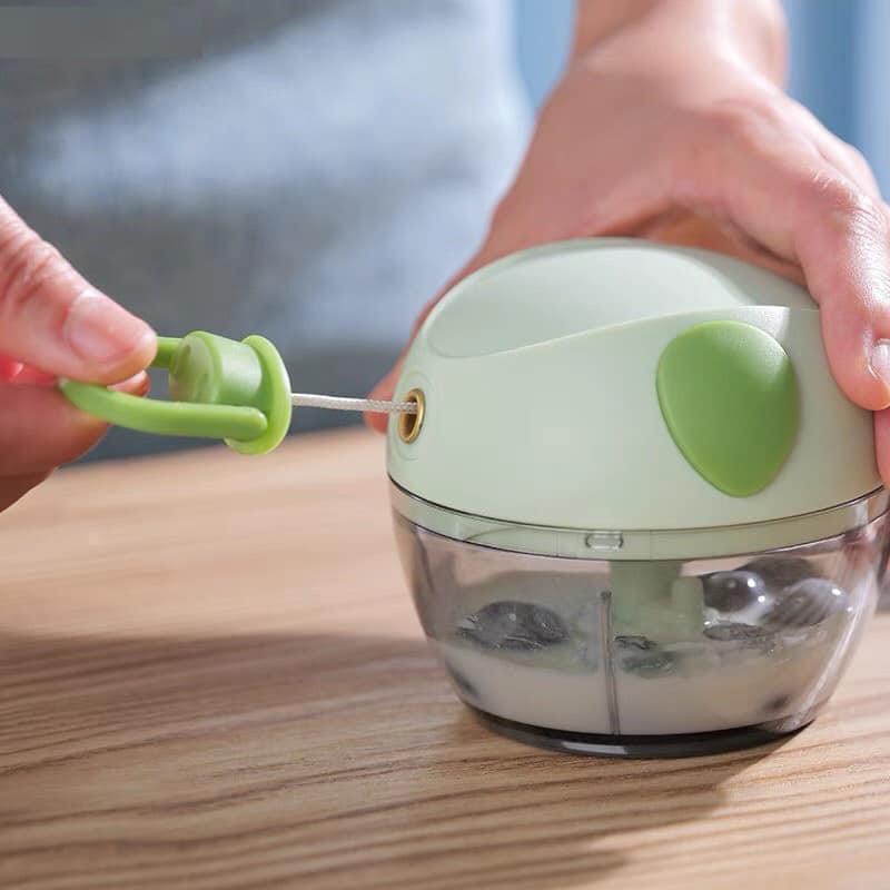 MÁY XAY TỎI KÉO TAY HÌNH LỢN XANH 3 LƯỠI DAO MẪU MỚI SIÊU HOT