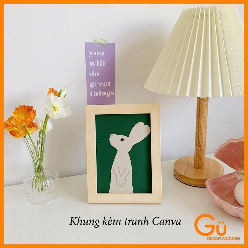 Khung ảnh để bàn Gu Decor Khung tranh treo tường 15 x 21cm bằng Gỗ trang trí phòng ngủ